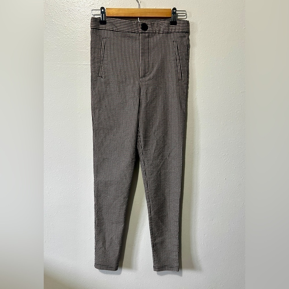 Zara Plaid Houndstooth High Waisted Skinny Pant - Medium (28") - Picture 7 of 12